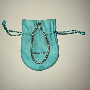 Tiffany & Co. Silver Bracelet with Turquoise Heart Charm